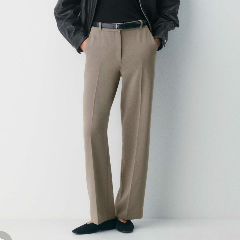 ARITZIA Babaton New Agency Crepette High Rise Wide Leg Pants US 12